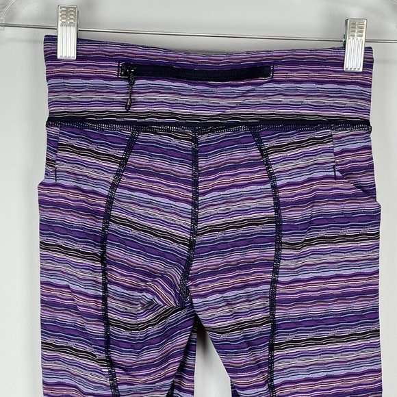 Lululemon Womens Pace Rival Crop Leggings Space Dye Twist Ultra Violet size 2 - Picture 7 of 11